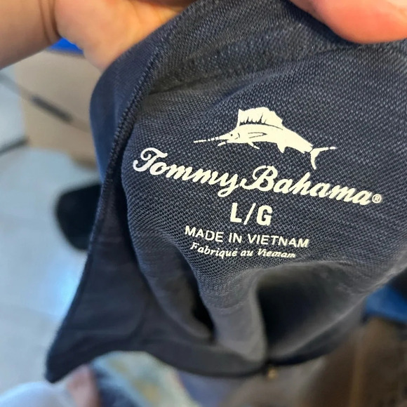 Tommy Bahama Navy Blue Quarter Zip - Picture 3 of 5